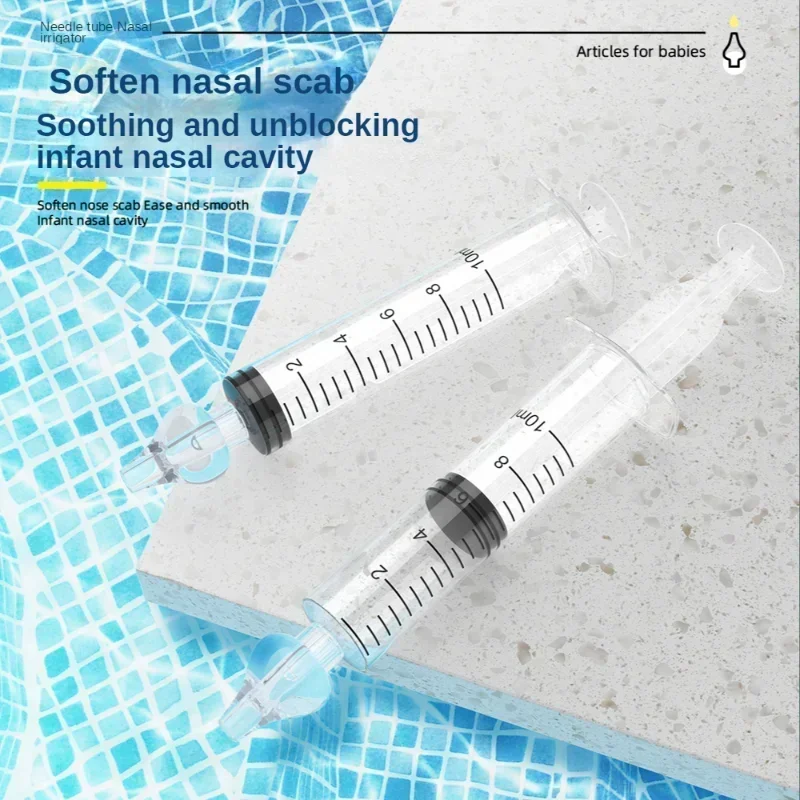 Jeringa aspiradora Nasal para bebé, limpiador de nariz para bebé, irrigador de lavadora Nasal para rinitis, aguja de lavado de nariz para bebé,