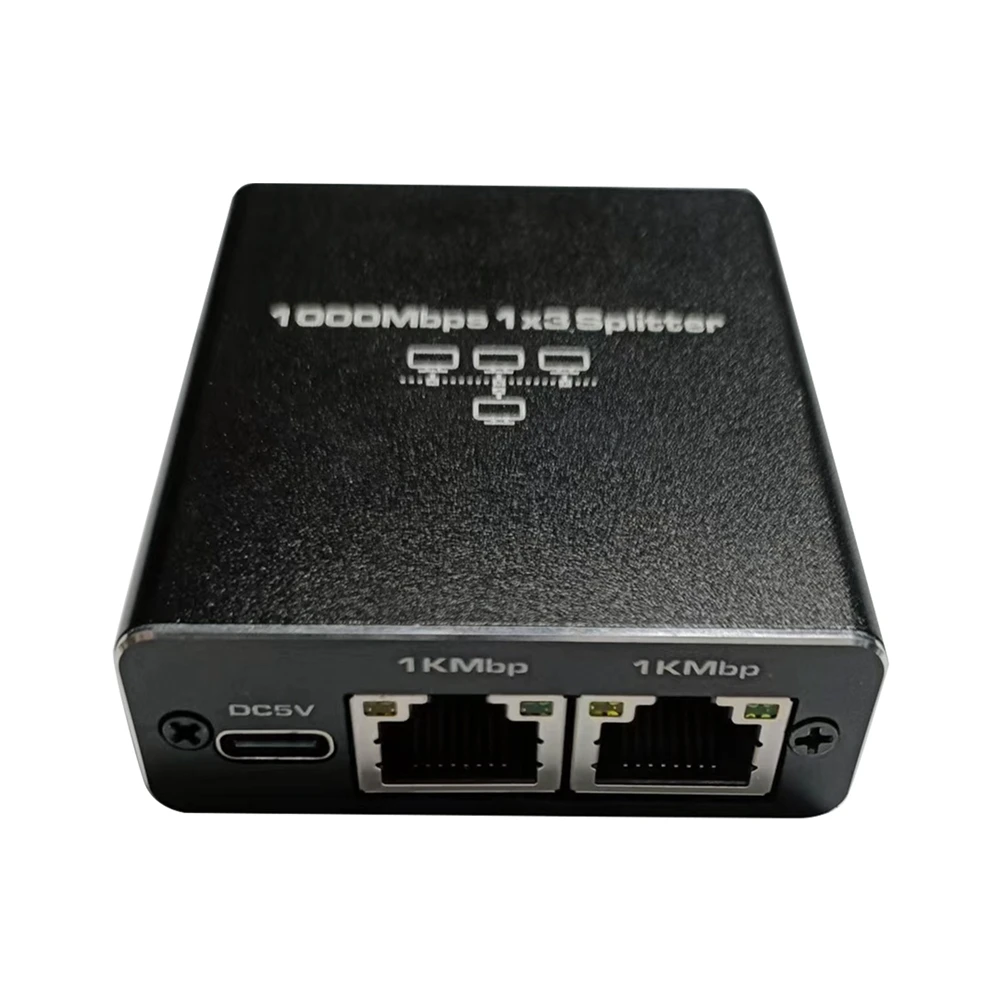 Hoge Snelheid Gigabit Ethernet Splitter Rj45 Splitter 1 Tot 3 Aansluitingen 1000Mbps Ondersteunt Cat5/5e/6/7/8 Makkelijk Te Gebruiken