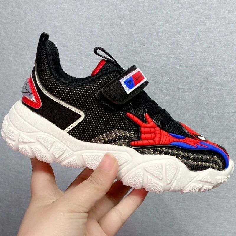 

Disney Children's Sports Shoes Spring Summers Mesh Boys' Cartoon Red Black Shoes Sneakers Walking Comfortable Shoes Size 26-31