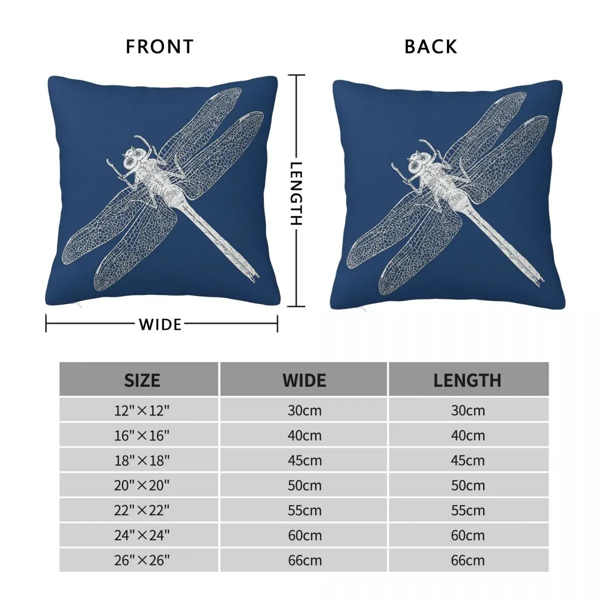 Dragonfly Insect Blue Pillowcase Polyester Linen Velvet Printed Zip Decor Throw Pillow Case Home Cushion Cover