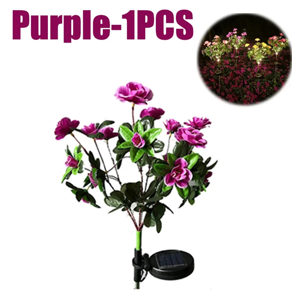DBF LED Solar Licht Azalee Blumen Garten Lampe nach Hause dekorative Licht Landschaft Orchidee Rose Lampyard Rasen Weg Urlaub Hochzeit Lichter 3