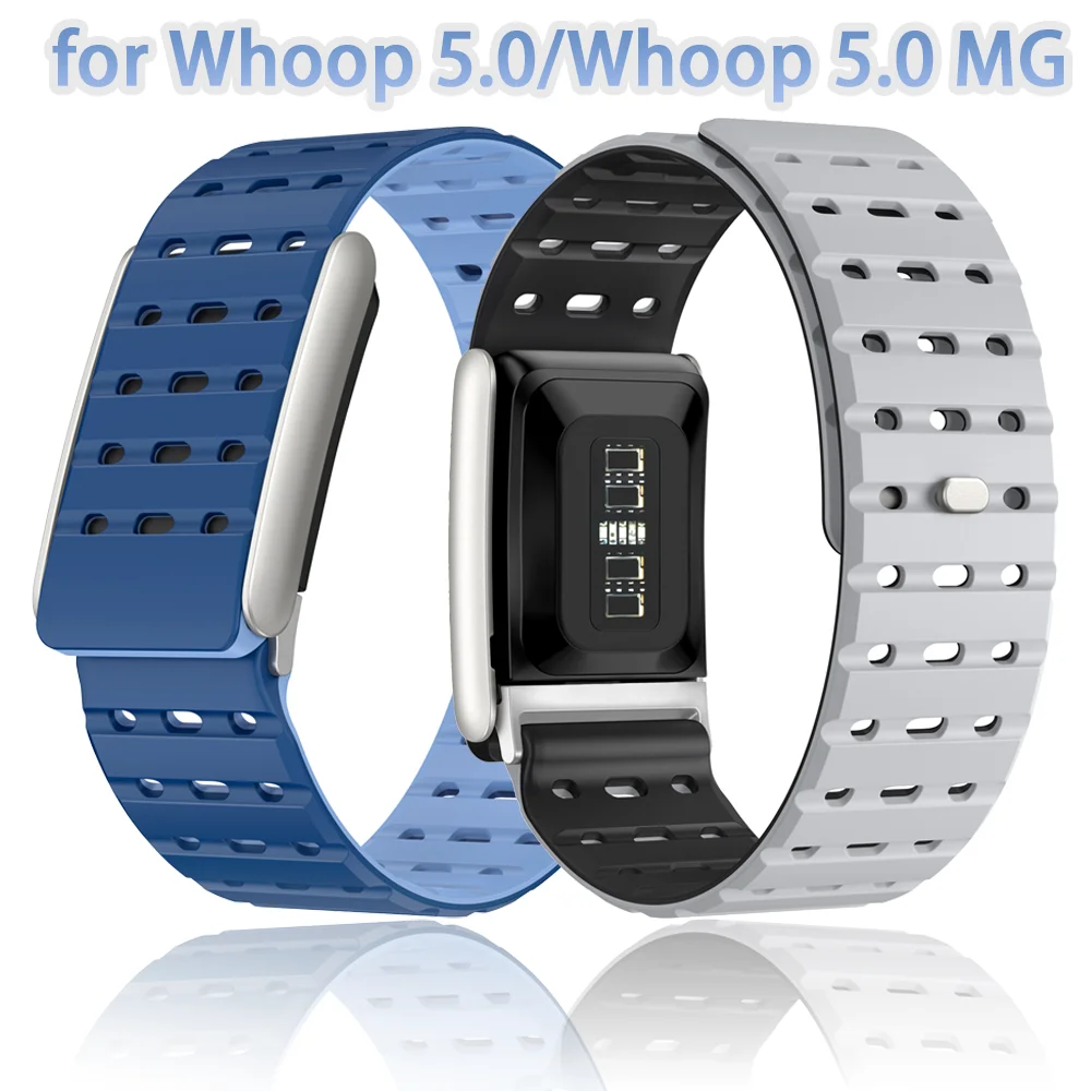 

Магнитный силиконовый ремешок для Whoop 5,0, спортивный дышащий браслет, металлический браслет на голову Whoop 5,0 MG, мягкий ремешок, аксессуары Correa