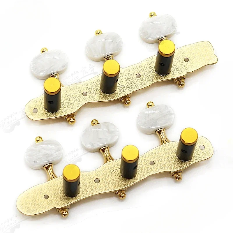 Dragon Phoenix Relief Carved Classical Guitar Tuning Pegs Pure Copper Inlaid Shell Machine Heads 3L3R Guitar Tuners Accessories