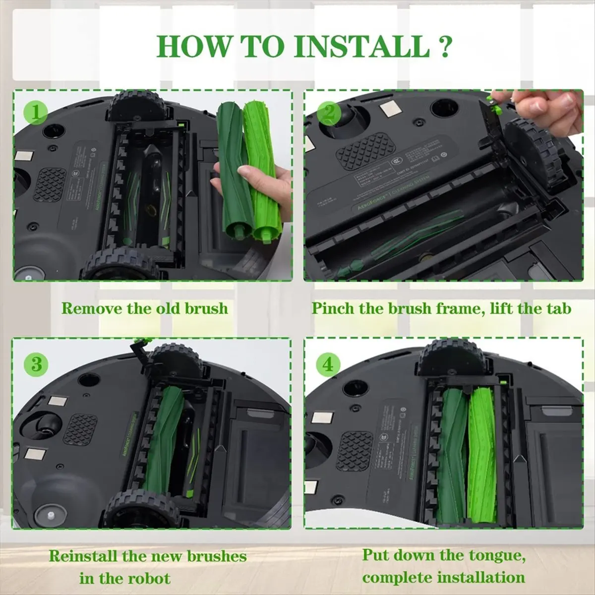 

(A14E) Запасные части для робота-пылесоса Irobot Roomba Combo 10 Max: основная щетка, HEPA-фильтр, тряпка для влажной уборки, мешок для сбора пыли