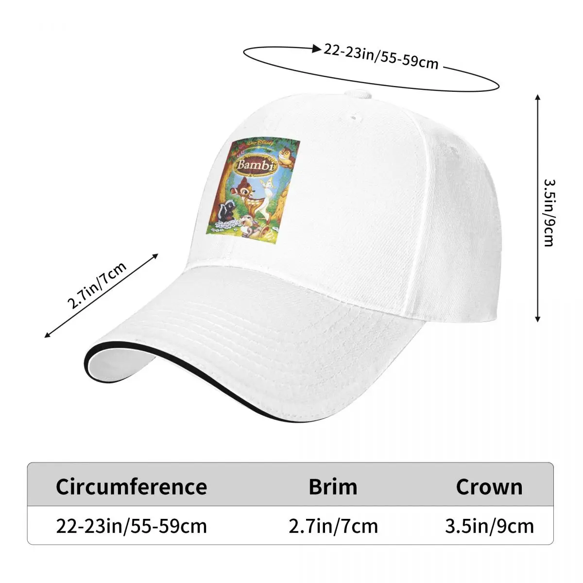 Bambi Cap Fashion Casual Baseball Caps Adjustable Hat Hip Hop Summer Unisex Baseball Hats Customizable Polychromatic