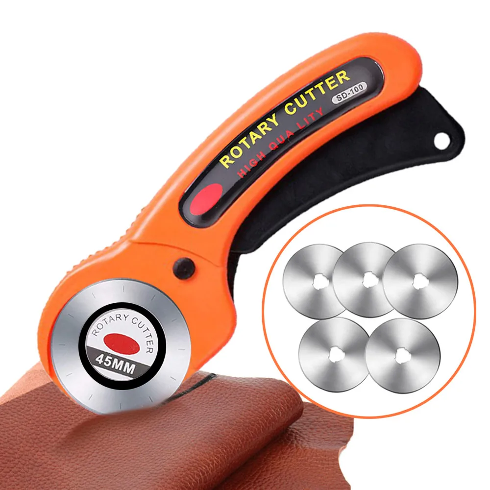 LeatherCraft 45mm taglierina rotante utensile da taglio in pelle taglierina per tessuti lama circolare Patchwork fai da te cucito Quilting Fit Olfa Cut