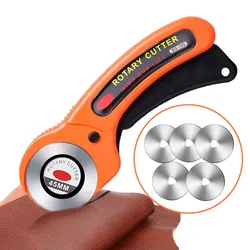 LeatherCraft 45mm Rotary Cutter Leather Cutting Tool Fabric Cutter Circular Blade DIY Patchwork Sewing Quilting Fit Olfa Cut
