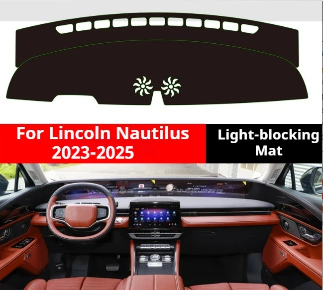 For Lincoln Nautilus Leather Car Dashboard Sun Shade Mat Instrument Desk Non-slip Cover leather Accessories Interior Mouldings