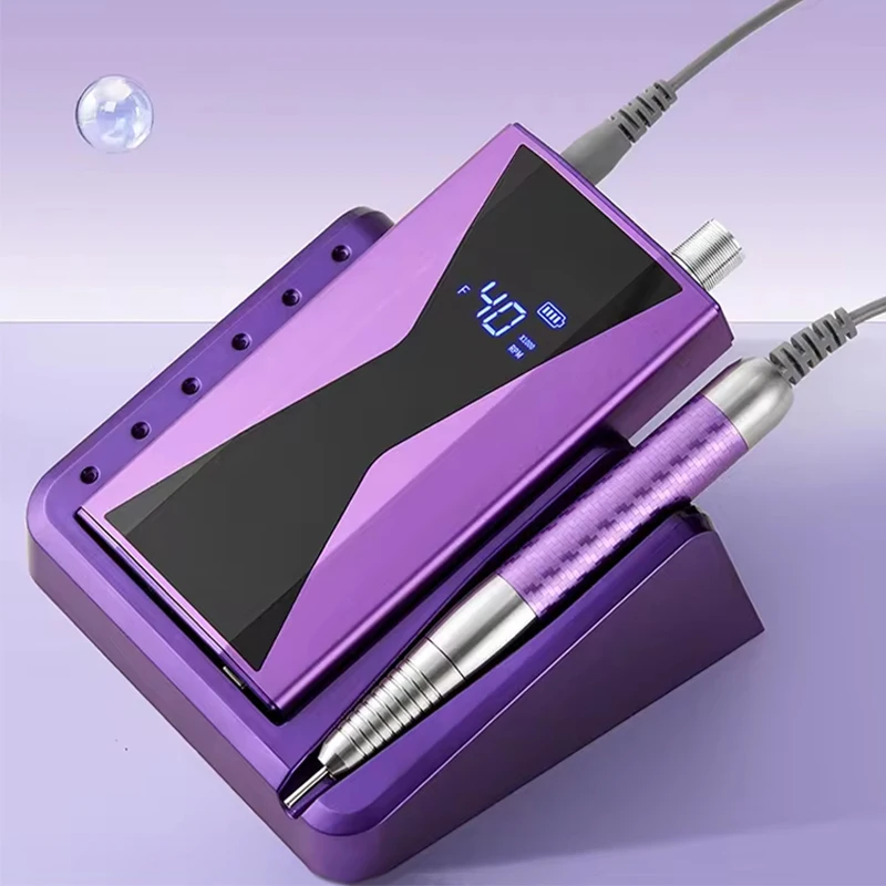 مثقاب أظافر بدون فرش مع ماكينة حفر أظافر 40000 دورة في الدقيقة بمقبض 85 وات أداة محمولة لتقليم الأظافر #6