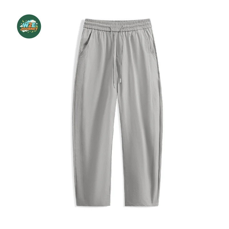 Spodnie męskie W2EJOURNEY EU US Trendy Cienkie Jednolite Kolor Siateczka Oddychające Proste Szerokie Nogawki Sportowe Casual