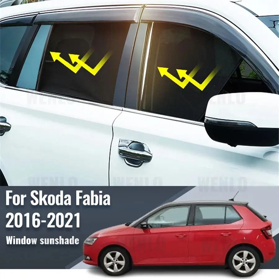 

For Skoda Fabia NJ 2014-2021 Magnetic Car Sunshade Visor Front Windshield Frame Curtain Rear Side Window Sun Shade Shield