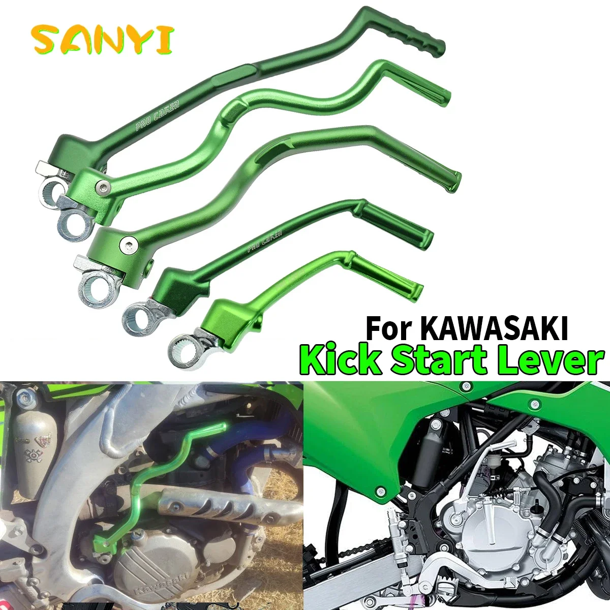 For Kawasaki Forged Kick Start Starter Lever Pedal KX250F KX450F KX 250F 450F KLX450R KLX 450  2/4 Stroke Refit Motorcycle Parts