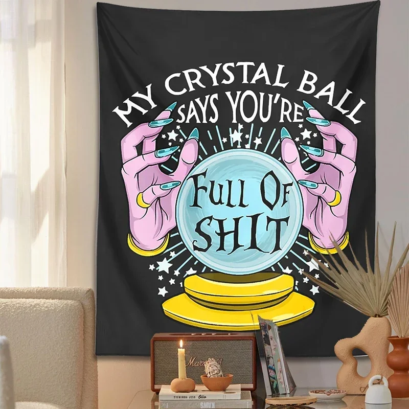 Magic Moon Tapestry Wall Hanging crystal ball Tarot Magic Hand Divination Witchcraft Hippie Mattress Dorm Room Home Decor