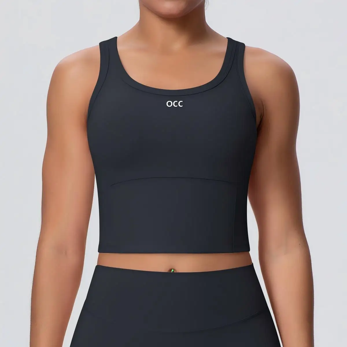 New camisole sandblasted yoga top with chest cushion fitness bra - women's beautiful back sports shockproof vest for outerwear
