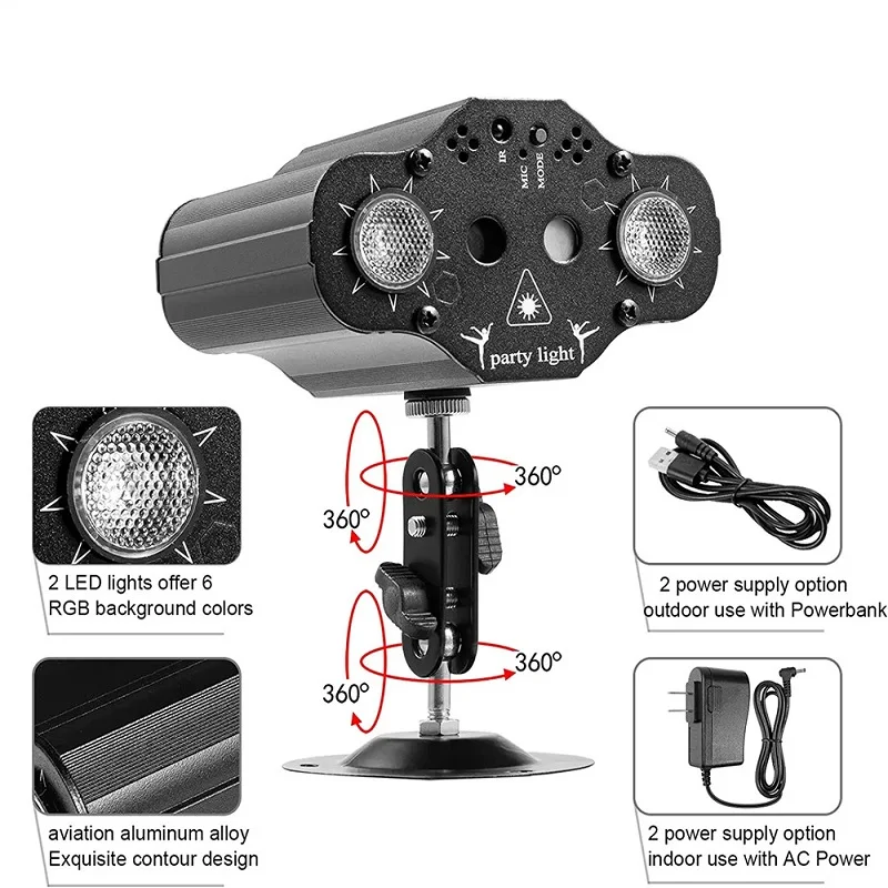 جهاز عرض ضوئي ليزر للمسرح ، 72 وضعًا ، تحكم صوتي ، أضواء حفلات ، ديسكو دي جي ، عيد الميلاد ، الزفاف ، ديكور المنزل #4