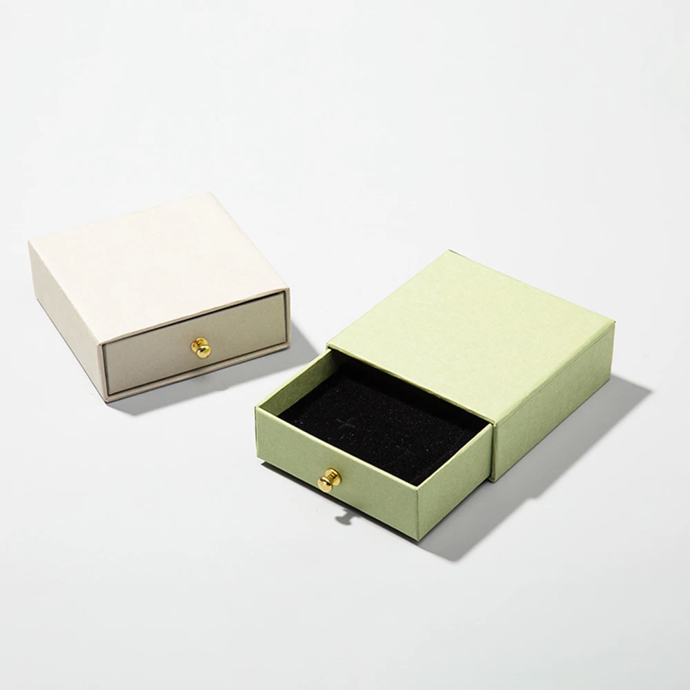 Cajón de papel grueso para joyería, caja de almacenamiento de joyería hecha a mano, para tarjeta, collar, anillo, regalo de boda, 1 unidad