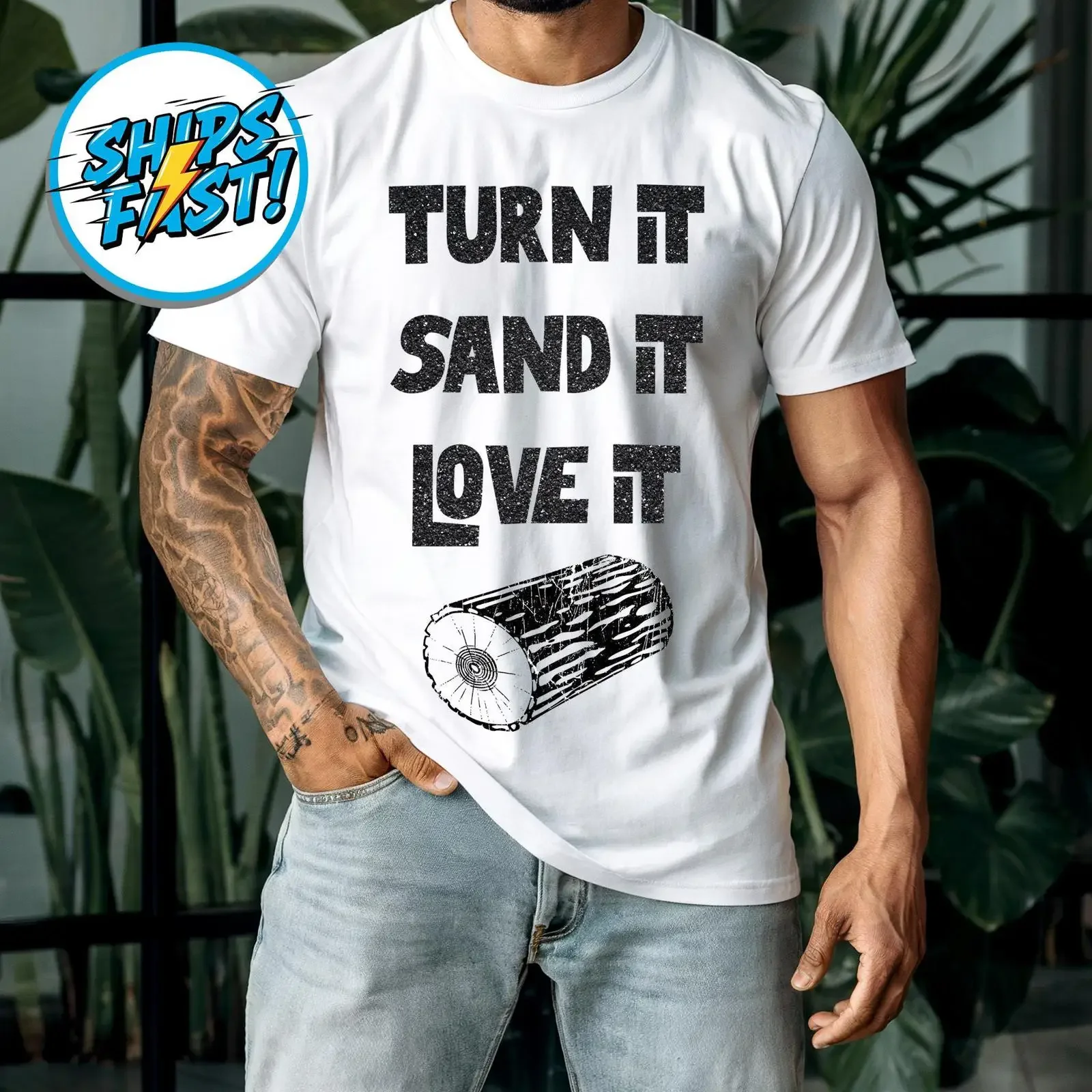 Turn It Sand Love Woodworker T Shirt Funny Woodworking For Carpenter Workshop Maker Hobby  vintage Washed streetwear fashion