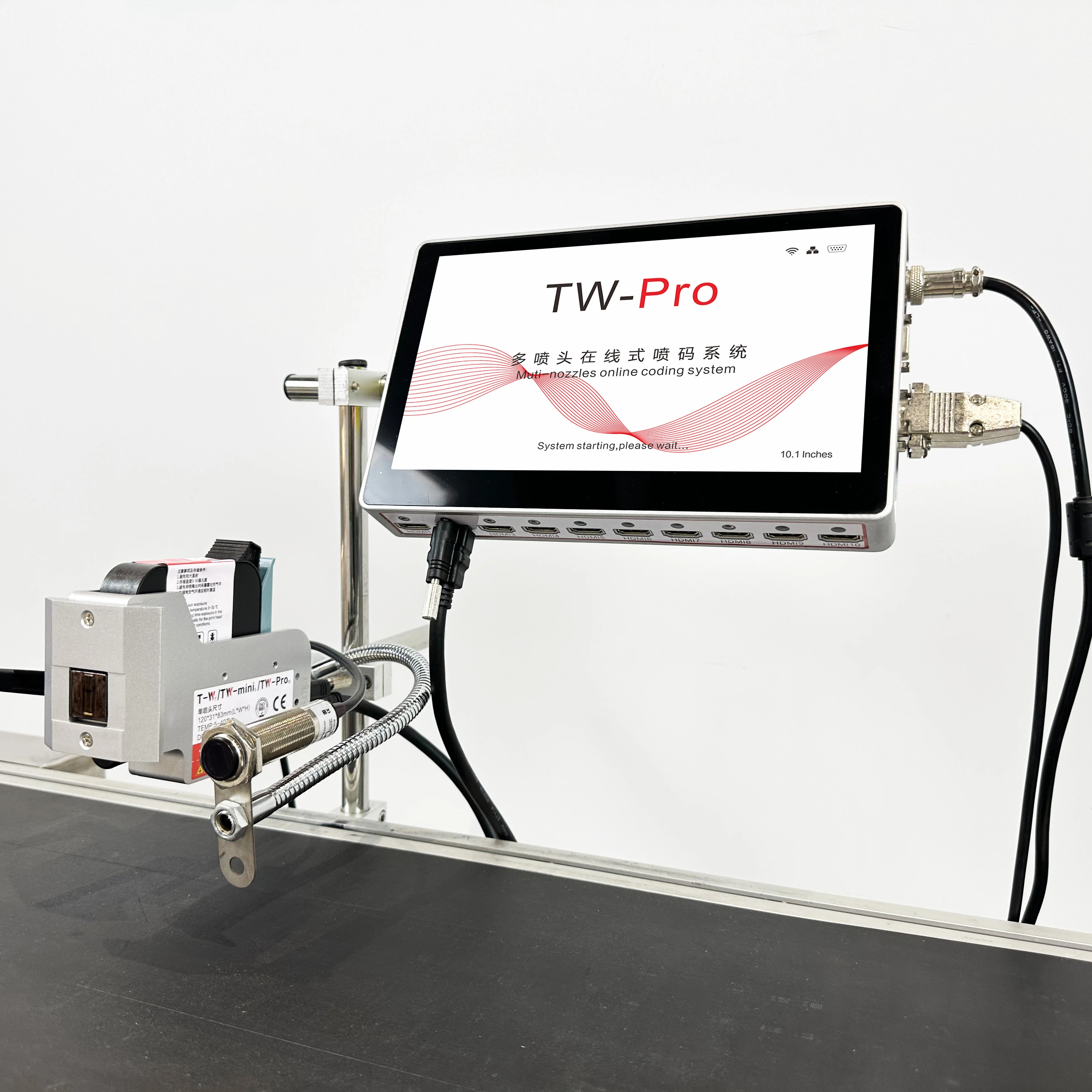 10 Inch Touch Screen Online Inkjet Printer Thermal TIJ Inkjet Printer for Plastic Bags Carton Bottles Glass TW PRO
