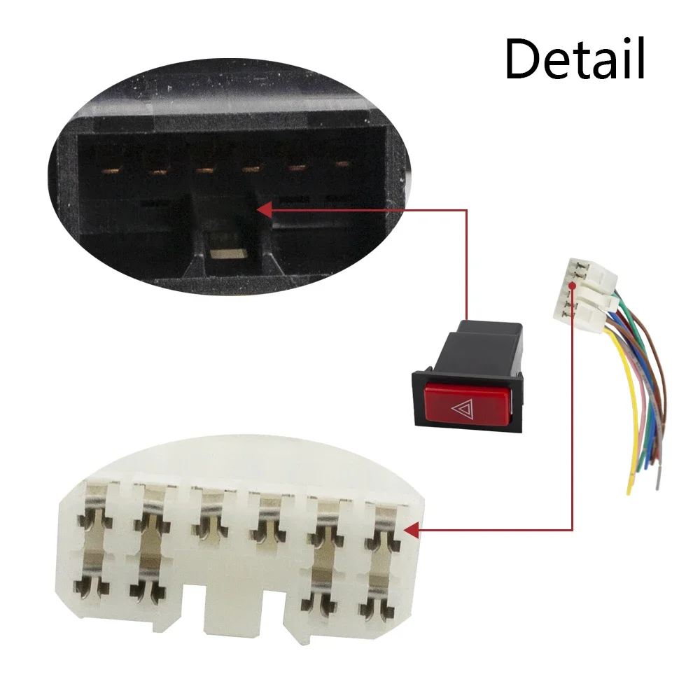 1 PCS Car Hazard Warning Signal Switch Button with 6 pin For Toyota Hiace 1989 - 2006 84332-26080