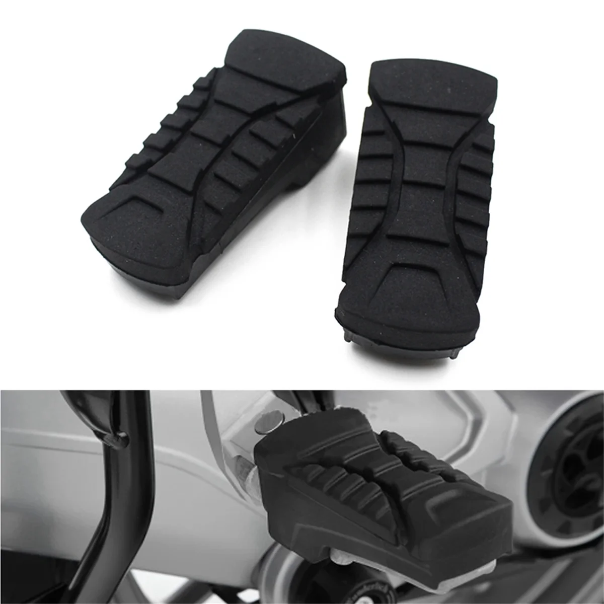 Motorcycle Rear Footpegs Plate Footrest Rubber Pad Cover for BMW R1200GS ADV 2014-2019 LC 2013-2019