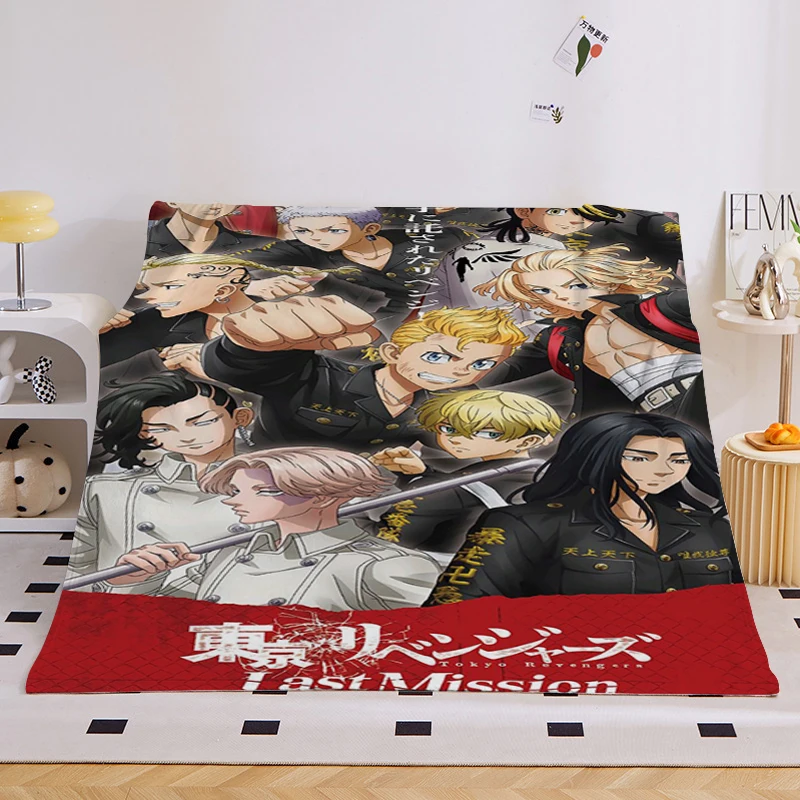 Anime Blanket Sofa Winter Tokyo B-Revengers Warm Bed Fleece Custom Nap Home Fluffy Soft Blankets King Size Microfiber Bedding