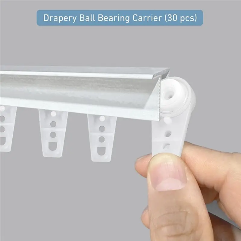 ABBO-Curtain Ball Bearing Carriers (30 Pack) - For Architrac EZ-Track & Most Drapery Ceiling Track Systems
