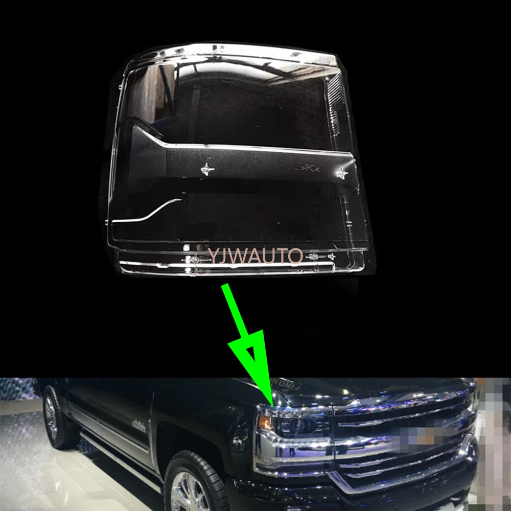 

For Chevrolet Silverado 2016 2017 2018 Headlight Lens Car Headlamp Cover Glass Replacement Front Lampshade Lens Car Shell