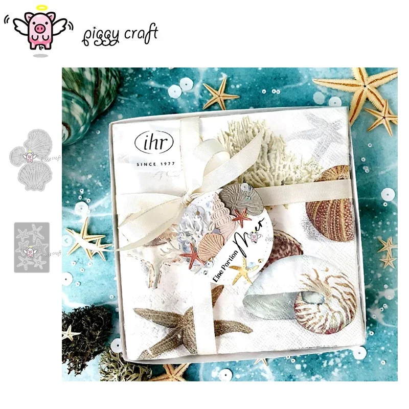 Piggy Craft metal cutting dies cut die mold Shell starfish Scrapbook paper craft knife mould blade punch stencils dies