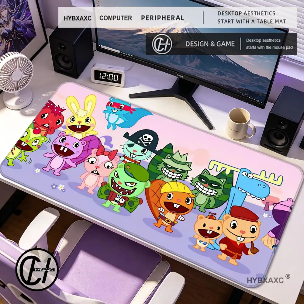 

HYBXAXC Cartoon Happy Tree Friends Mouse Pad Non-slip Desk Mat PC Laptop Accessories Keyboard Large Gamers Decoracion