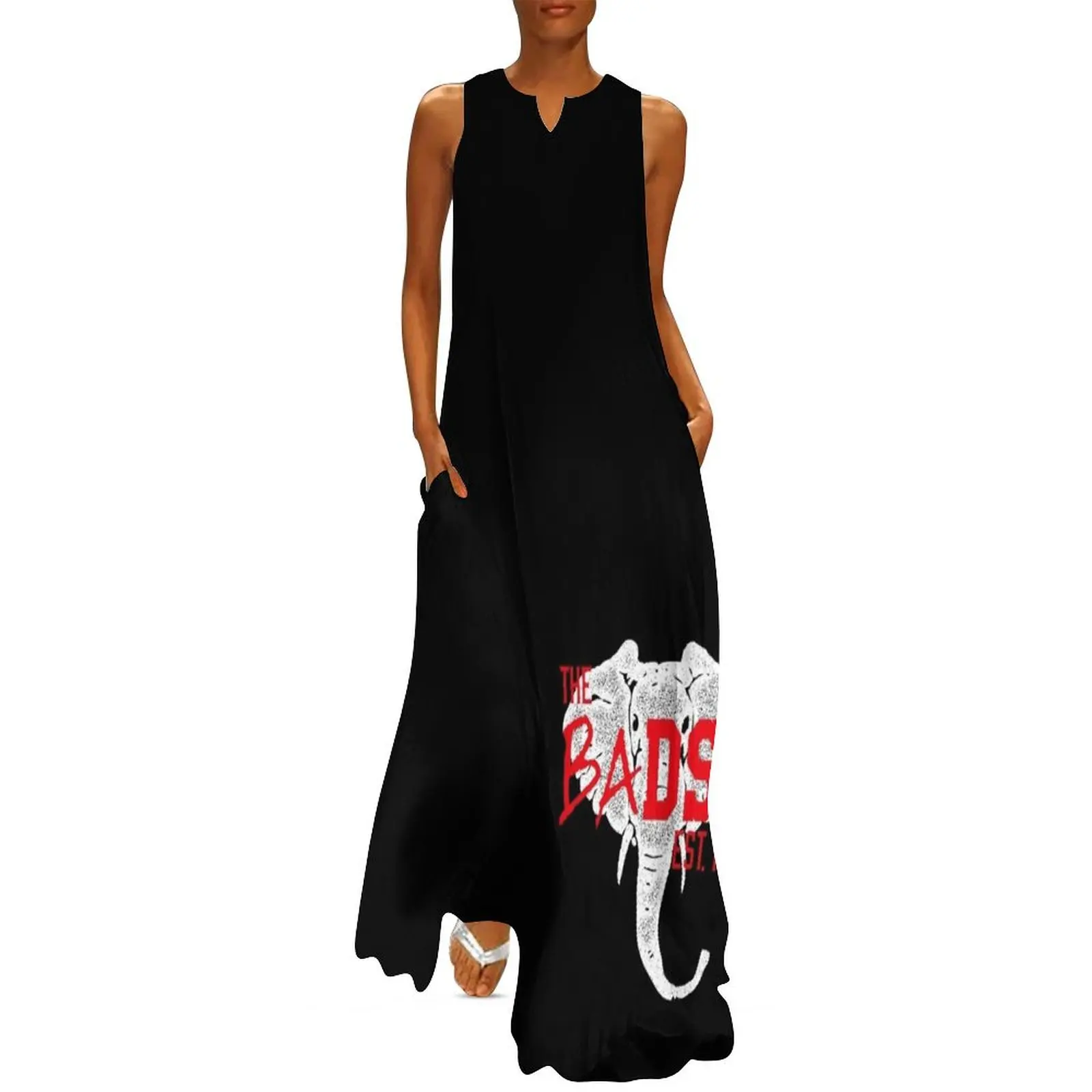 

The BaDST 1913 Delta Elephant 80's Vibe Long Dress Woman clothing long dress women Beachwear Dress