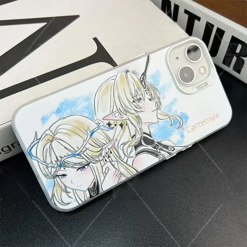 حافظة حماية ناعمة فضية من Wuthering Waves Cartethyia لهاتف iPhone 16 15 13 12 11 14 Pro Max XS XR 7 8 Plus X Hard Coque