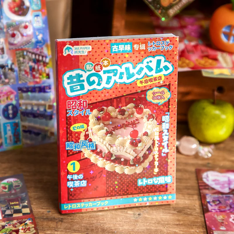 30Pcs/bag Japanese Vintage Sticker Kawaii Retro Sticker Book for Scrapbooking Diary Planner Decoration Office School Stationery