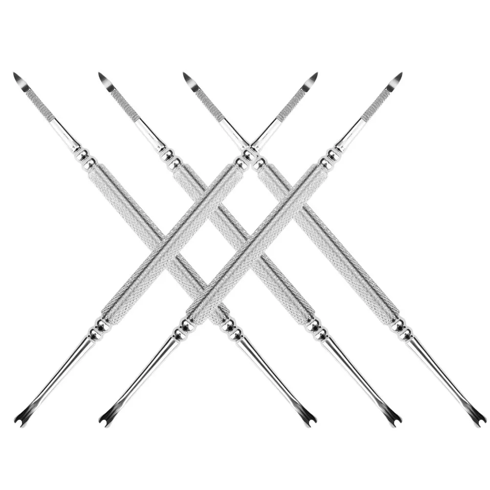 

Набор из 5 профессиональных двусторонних стальных инструментов для удаления омертвевшей кожи и кутикулы, для маникюра, педикюра и чистки под ногтями