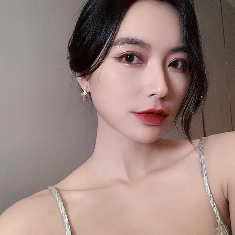 أقراط الزركون للنساء ، فتاة راقصة الباليه ، قلادة زفاف هندسية ، أزياء نسائية ، مجوهرات كورية #4