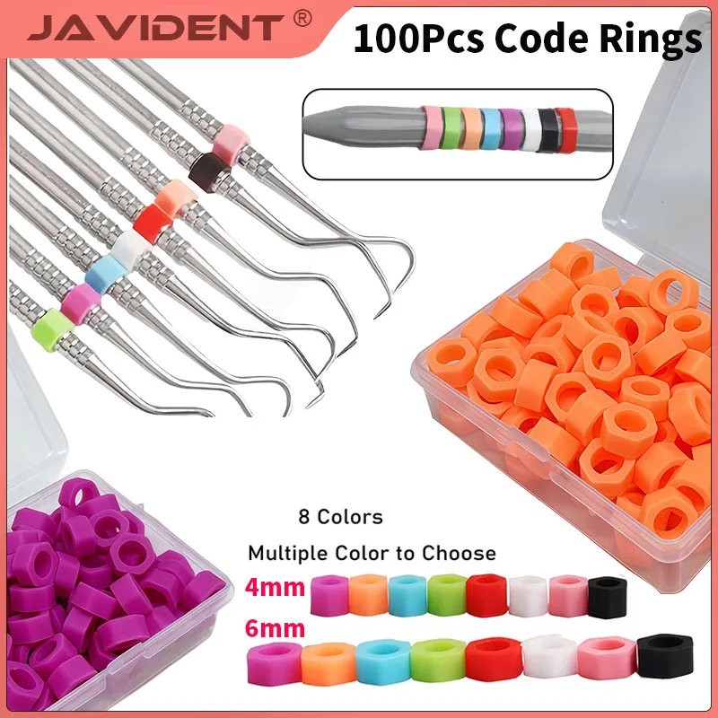 Oral Instrument Identification Rings, Silicone, Colored, Mobile Barcode, Sterilized Heat-Resistant Categorized Dental Materials