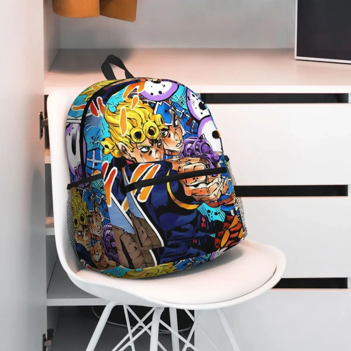 JoJo's Bizarre Adventure Student Backpack School Bag Hiking Travel Daypack for Boys Girls Fashion Bookbag Shoulder Bags