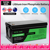 DATOUBOSS 12V Lithium Battery 200AH Nominal Capacity 2560W LiFePO4 Battery With BMS  Solar Portable Rechargeable Deep Cycle