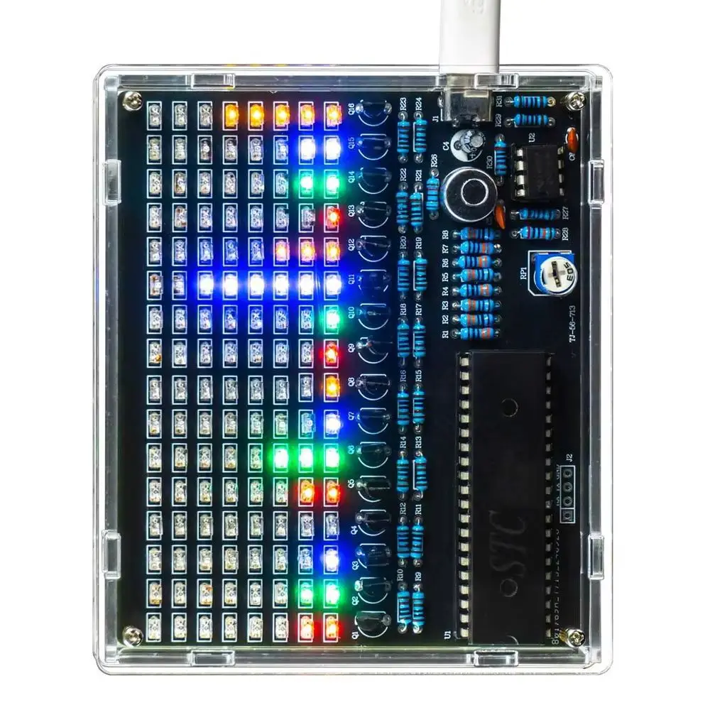 Kit de soldadura LED DIY, lámpara de melodía con Control de sonido, espectro, proyecto de fabricación electrónica, pantalla de lámpara de ritmo