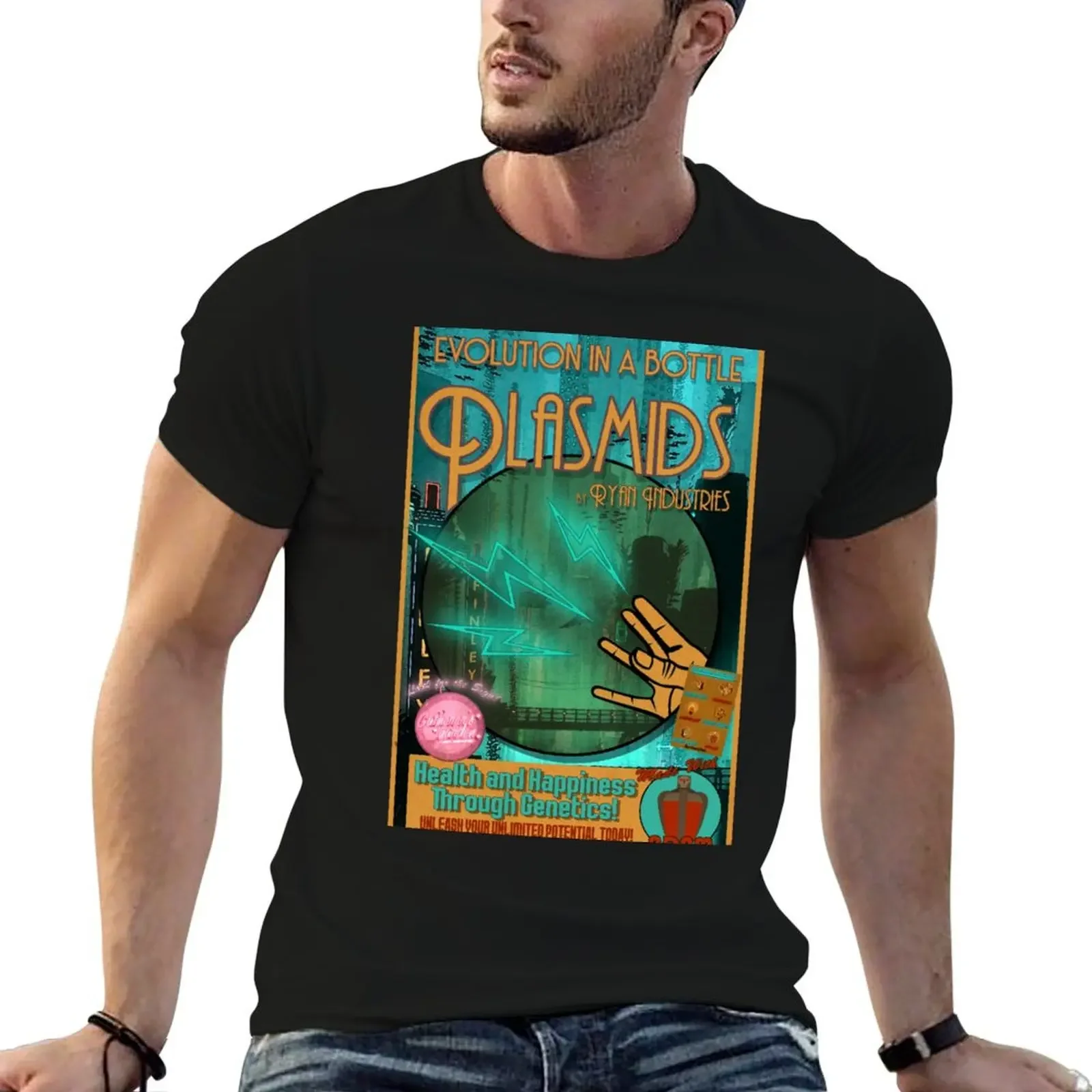 

Bioshock Plasmids Advertisement T-Shirt shirts graphic tees graphic shirts new edition for a boy luxury clothes men