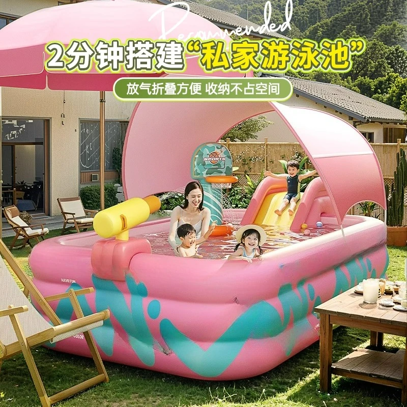 

Customizable Children's Inflatable Swimmer Home Folding Pool Large