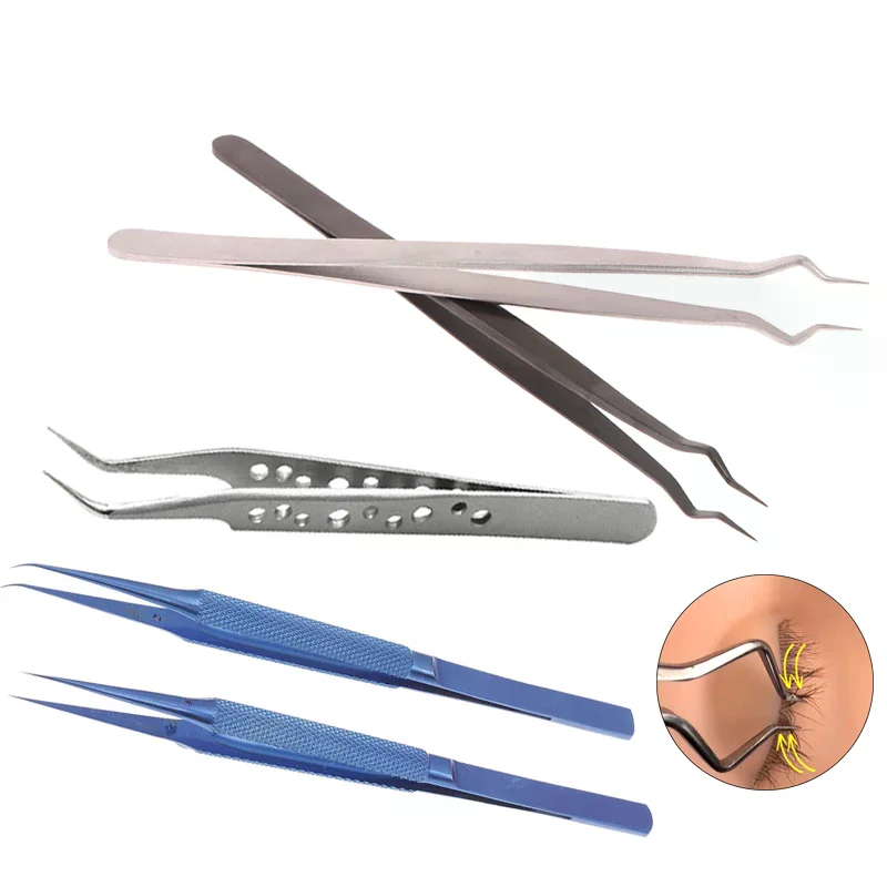 1PCS 3D Lashes DIY Eyelash Extension Opening Pliers Precision Isolated Eyelash Extension Tweezers Mouth Separation Tweezers Tool
