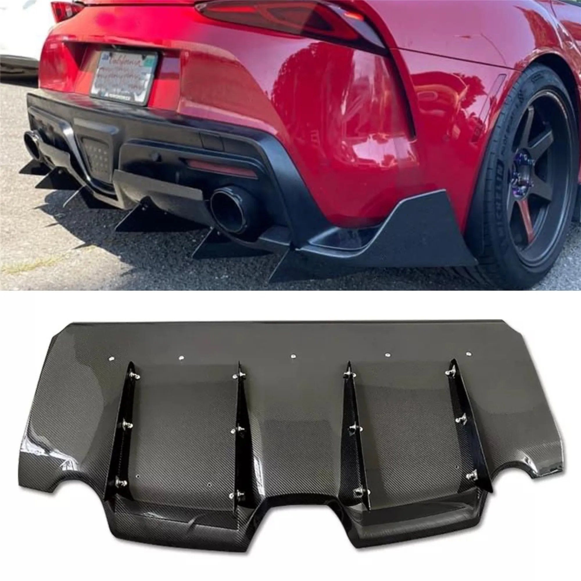 

For Toyota Supra A90 A91 Carbon Fiber Car Rear Bumper Diffuser Bumper Lip Spoiler