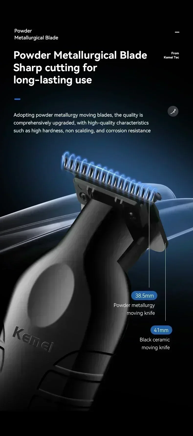 Kemei Professionelles Haarschneidemaschinen-Set, Elektrorasierer, männliche Haarschneidemaschine, Maschine, Haarschneidemaschine, Kit für Männer, elektrischer Trimmer – Detail 8