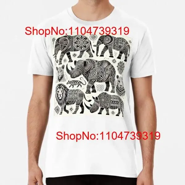 

Футболка Big Five Tribal Silhouettes Intricate Anim от S до 5XL Made in the AU USA, винтажная стираная универсальная дизайнерская одежда для мужчин