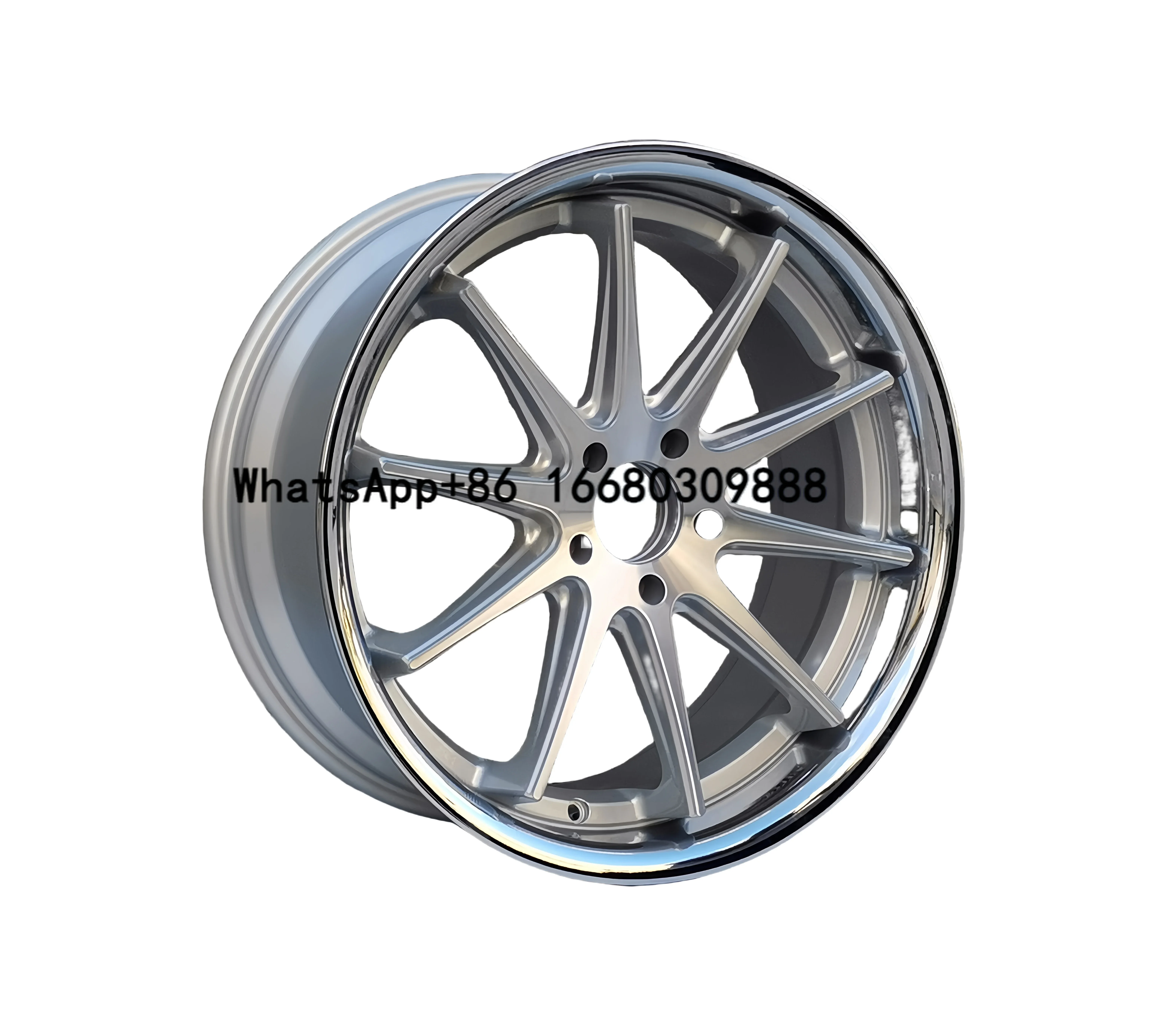 Silver White Stainless Steel Cladding 19 Inch Alloy Wheels Pcd 5x120 5x112 5x114.3 10 Double Spoke Car Rims for M4 X3m E34