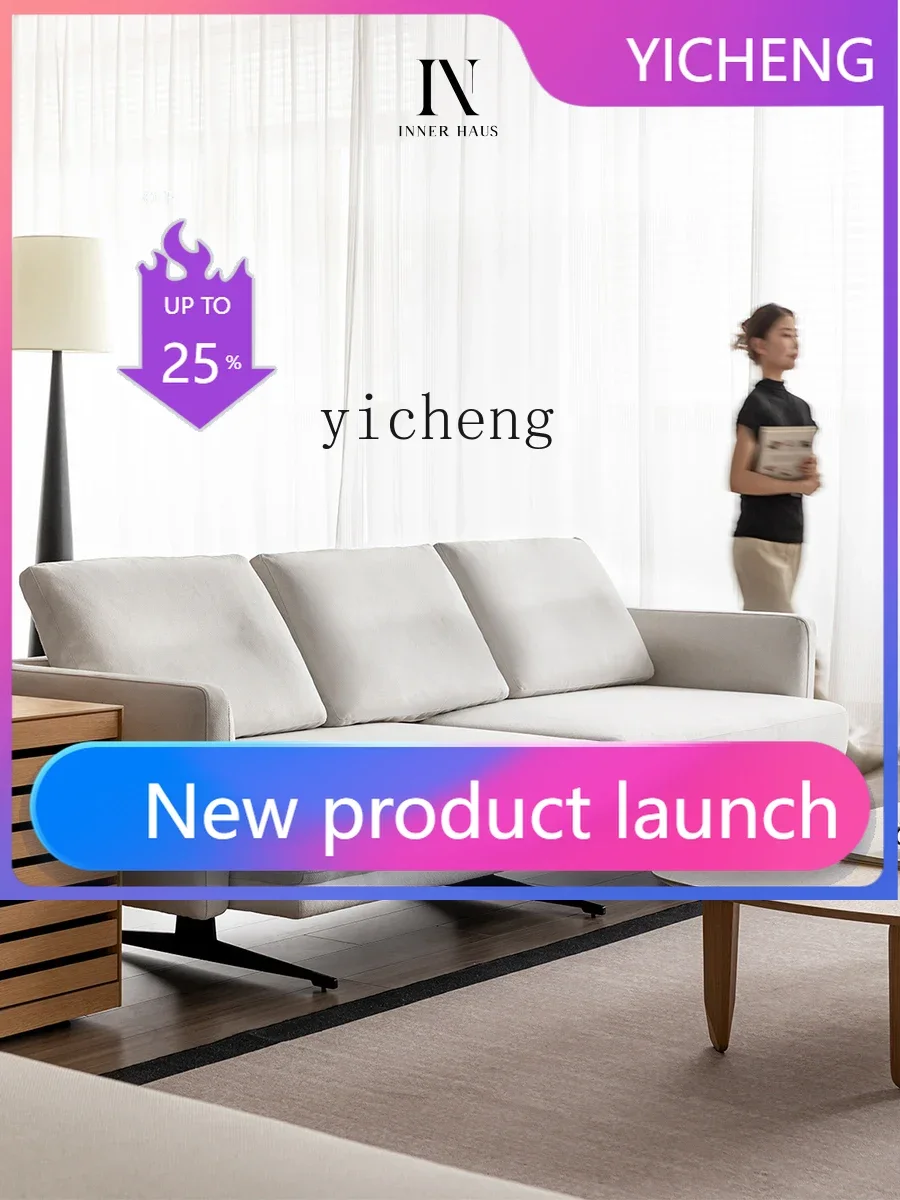 

LYY Living Room Home Fabric Sofa Modern Simple Small Apartment Cream Style Double Straight Row Sofa