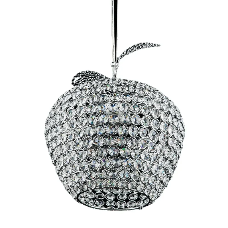 

Modern Apple Stainless Steel Led Lamps Crystal Pendant Lights Bedroom Lamps Led Luster Light Crystal Restaurant Pendant Lamps