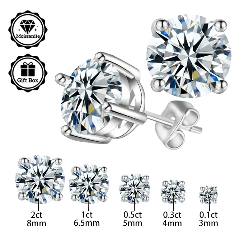 

LAMVOICE 0.2-4 carat Moissanite needles, gift for daughte, needles for women,925 sterling silver needles, gift for families