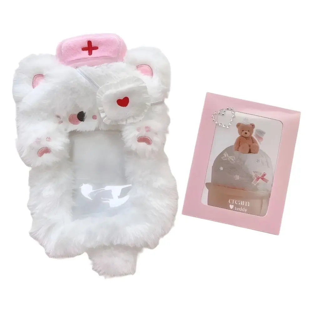 Cute Photocard Case Student Card Holder Cartoon Star Shape Photo Card Holder Bag Keychain Idol Photos Protective Cover