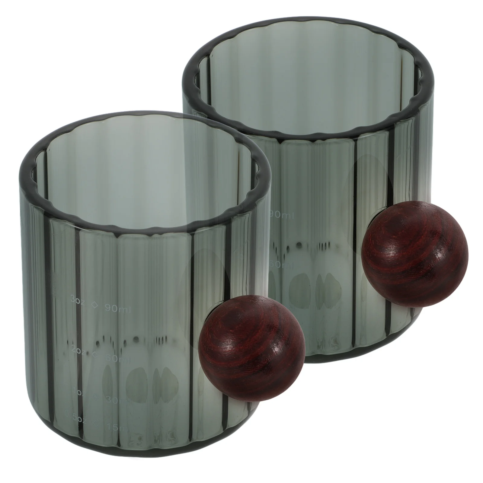 

Clear Small Glass Espresso Pitcher Milk Frothing Cup Wood Handle 90ml Coffee Creamer Measuring Jug Espresso Glasses